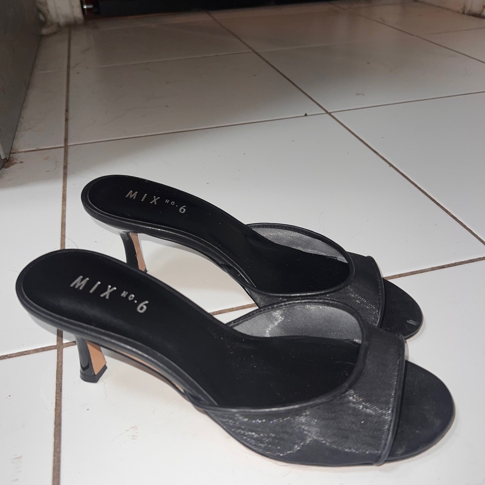 Mix No. 6 Black kitten heel mule